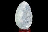 Crystal Filled Celestine (Celestite) Egg Geode - Madagascar #100037-2